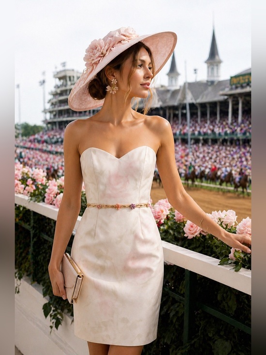 Elda De La Rosa Dresses & Skirts - Elda De La Rosa Haute Couture Strapless Silk Blend Floral Dress Kentucky Derby 6
